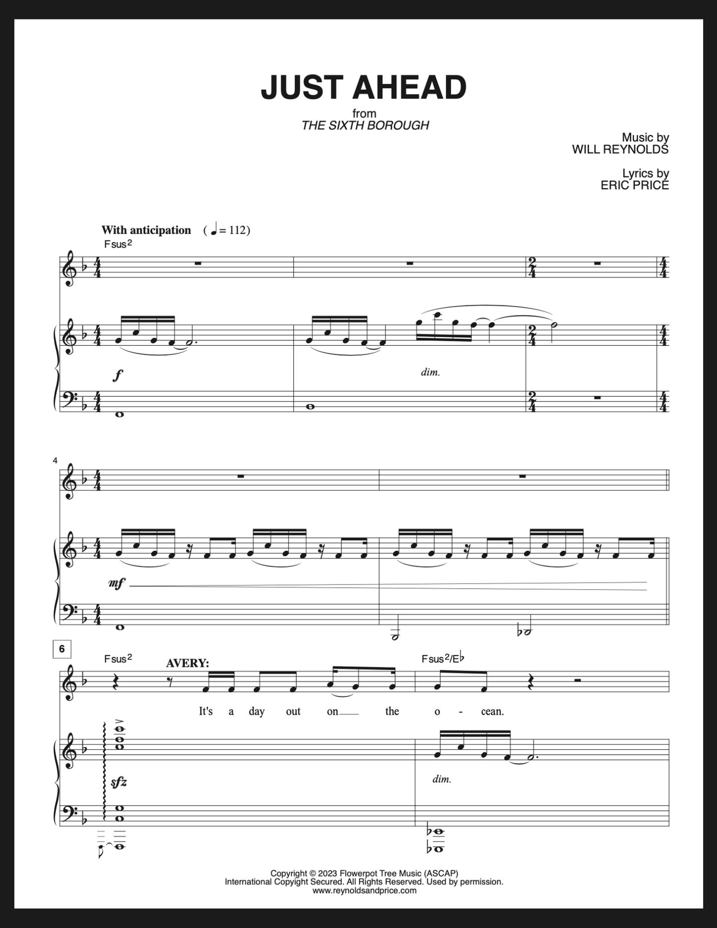 JUST AHEAD (Sheet Music)