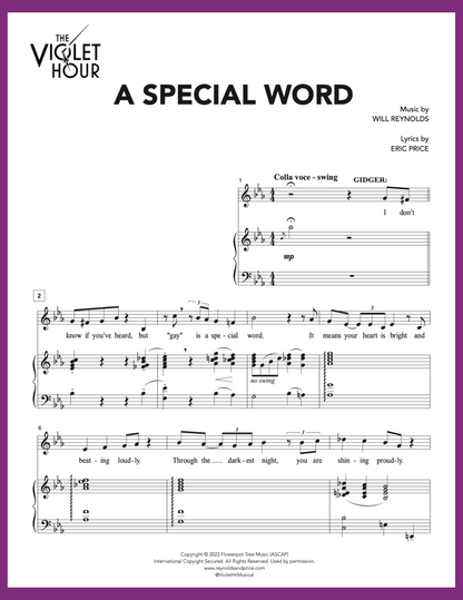 A SPECIAL WORD (Sheet Music)