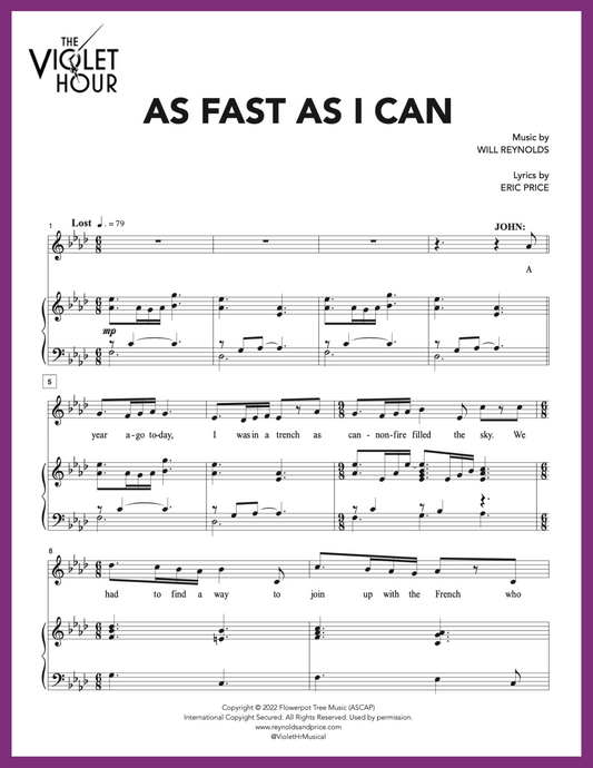 AS FAST AS I CAN (Sheet Music)