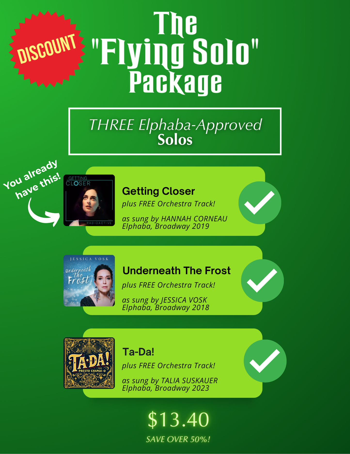 Discounted "Flying Solo" Package