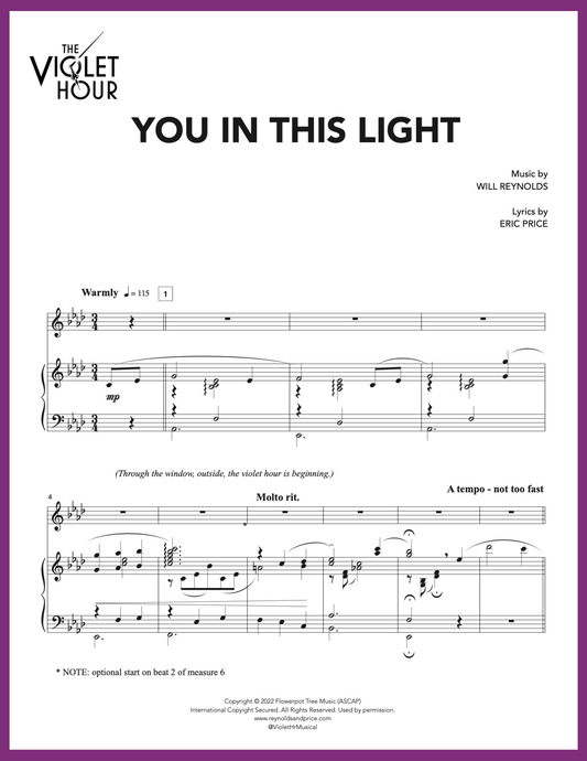 YOU IN THIS LIGHT - Duet (Sheet Music)