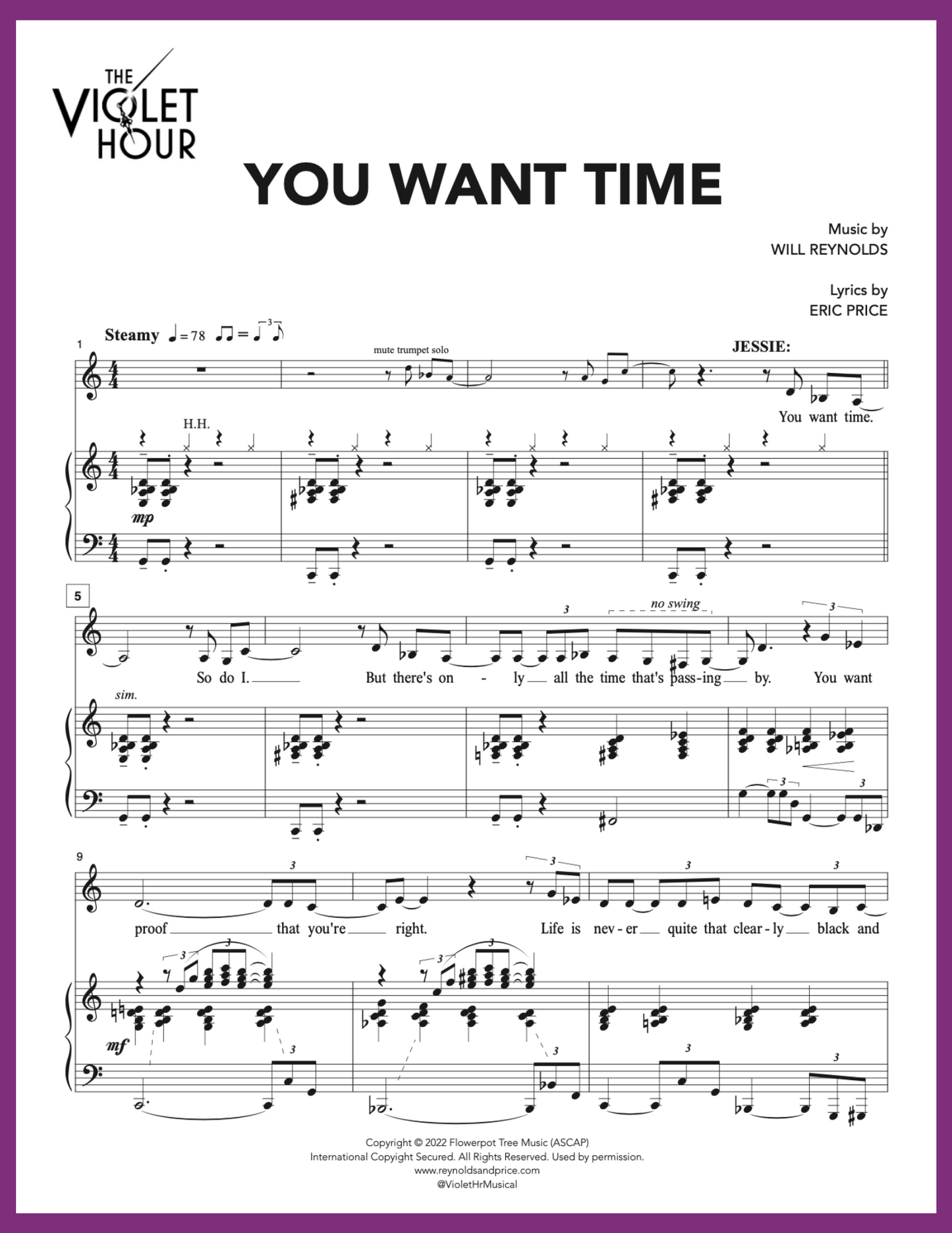 YOU WANT TIME (Sheet Music)